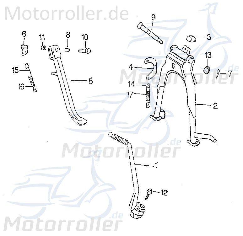Seitenständer 94501 für Rex Chopper-125-125Ccm-4Takt