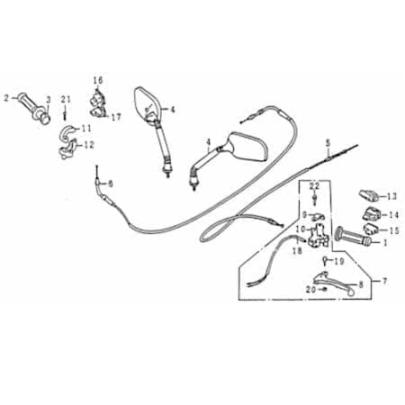 Rex Rexy 125 Rückspiegel rechts Roller 125ccm 4Takt 82731 Motorroller.de Seitenspiegel Rück-Spiegel Scooter Ersatzteil Service Inpektion Direktimport