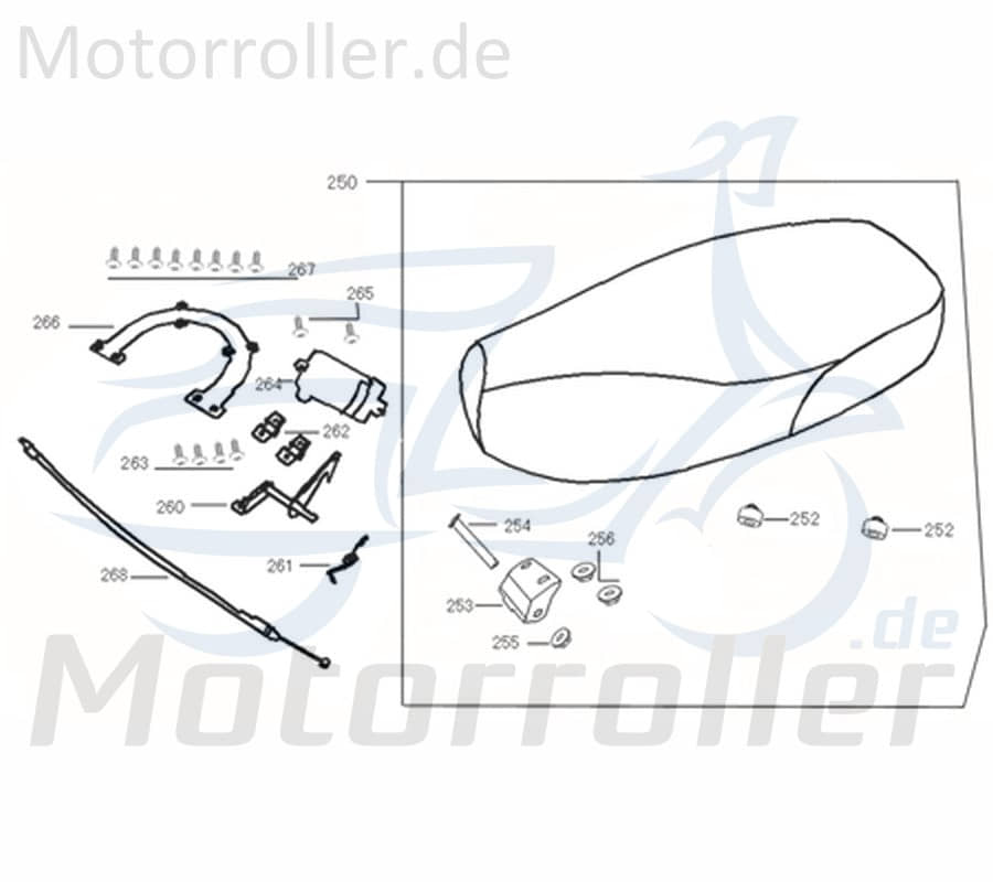 Kreidler Flory 50 Classic Haken Sitzbank 740734 Motorroller.de Sitzbankverriegelung Sitzverriegelung