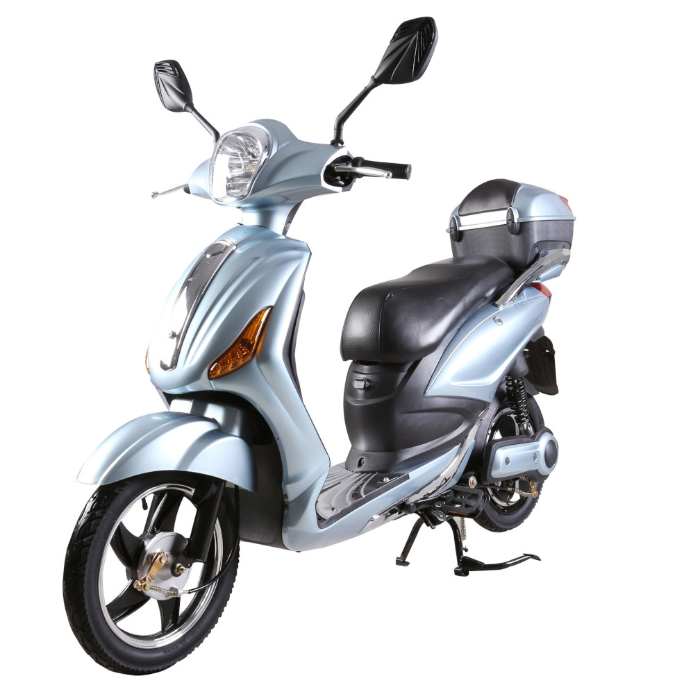 Elektroroller Scoody 25 Classic 2.0 ZT-09C silber-blau 250W 25 km/h Graphen-Akku E-Scooter E-Roller Mofa