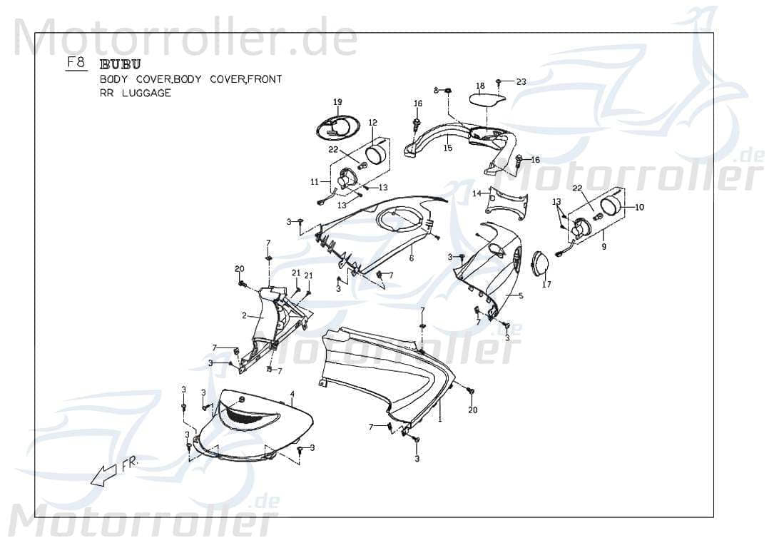 PGO Haltebügel hinten kristallsilber Ligero RS 125 Halter P66760007J0 Motorroller.de Träger Halterung Befestigungsbügel Halteblech Topcaseträger