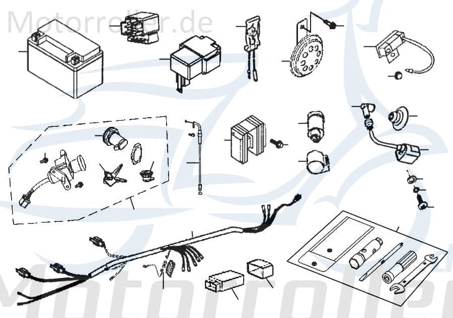 Kreidler Florett 125G Sechskantschraube 50ccm 2Takt FIG.C4-4 Motorroller.de Befestigung Halter Halterung Flachkopfschraube Sechskant-Schraube Motorrad