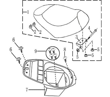 Schraube 7x52x13 M6 von Motorroller.de 701080