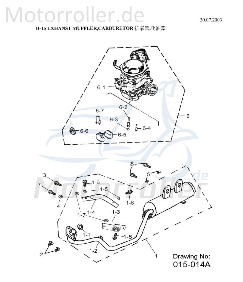 Aeon Overland 180 Nadeldüse Quad 180ccm 4Takt 16105-182-000 Motorroller.de Vergaser Vergaserdüse Hauptdüse Dosierdüse Einstelldüse Haupt-Düse ATV UTV