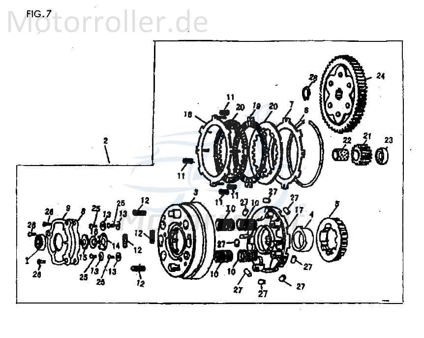 Zahnrad Hauptantrieb Kupplung 140100