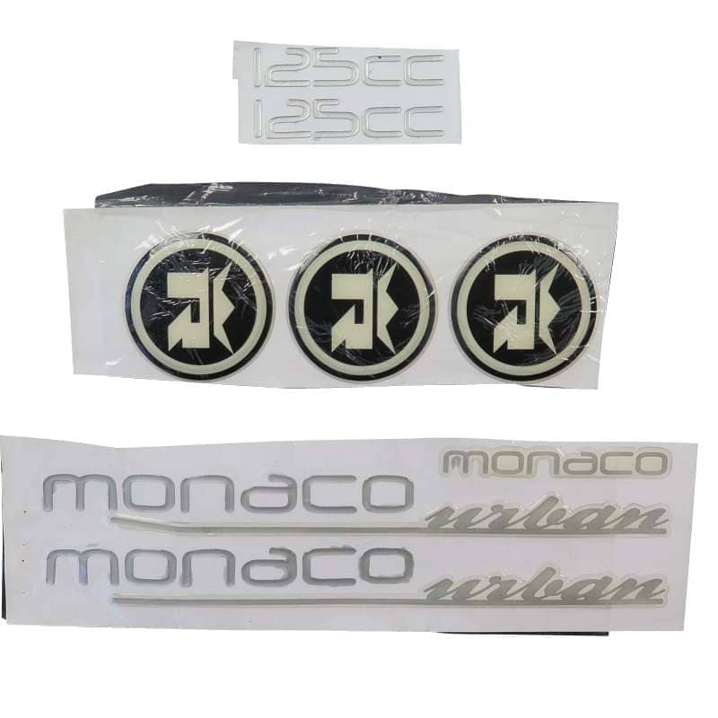 Rex Monaco 125 Dekorsatz Aufkleber 125ccm 4Takt 706331 Motorroller.de Sticker Aufkleber-Set Deko-Set Aufklebersatz Dekoraufkleber Kit Scooter Jonway