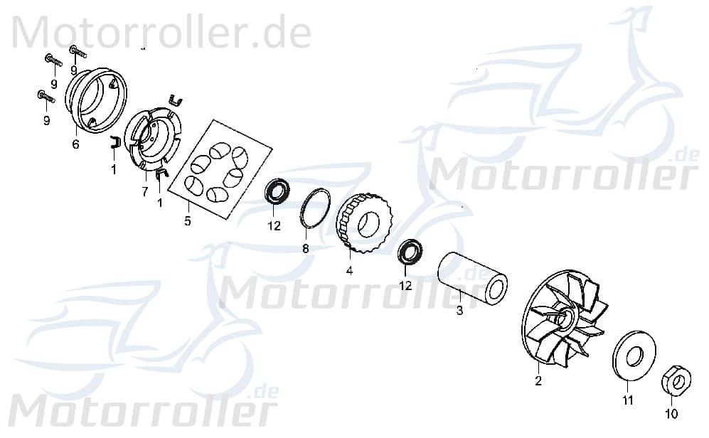 Eppella Strassenbuggy 250 I+II Buchse Antriebszahnrad 250ccm 4Takt YYSLL2501002 Motorroller.de Antriebshülse Distanzhülse Lagerbuchse Distanz-Hülse
