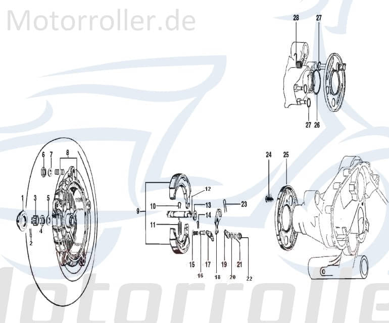 LML Star Deluxe 125 Bremsbeläge 125ccm 2Takt C-4721957 Motorroller.de Bremsbelag Bremsklötze Bremsbacken Bremsschuhe Bremsbelagsatz Bremssteine Brake