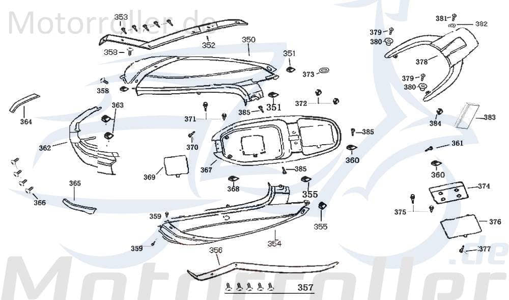 Rex Bergamo 50 Helmfachverkleidung 50ccm 4Takt 80154-F8-9000 Motorroller.de Gepäckfachverkleidung Staufachverkleidung Gepäkfachverkleidung 50ccm-4Takt