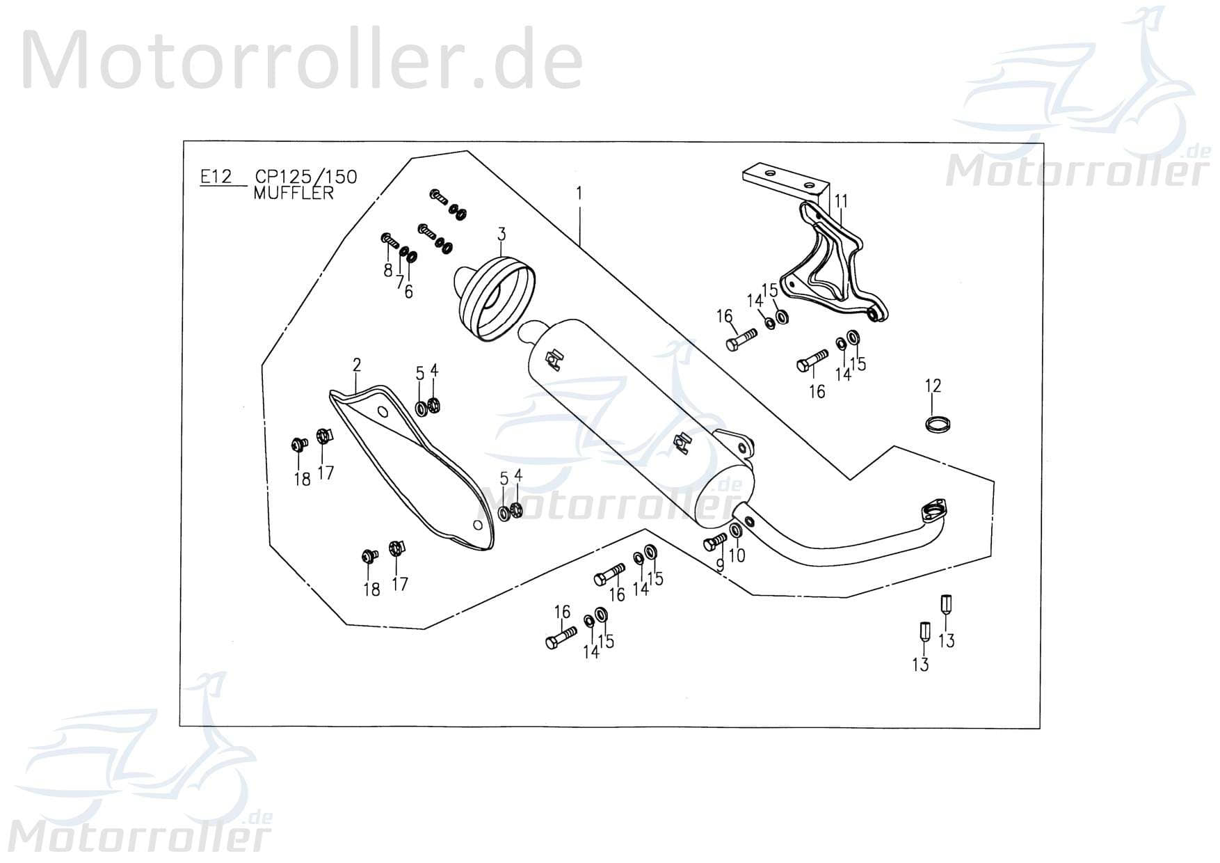 Halter Schalldämpfer Befestigung PGO C52810430001