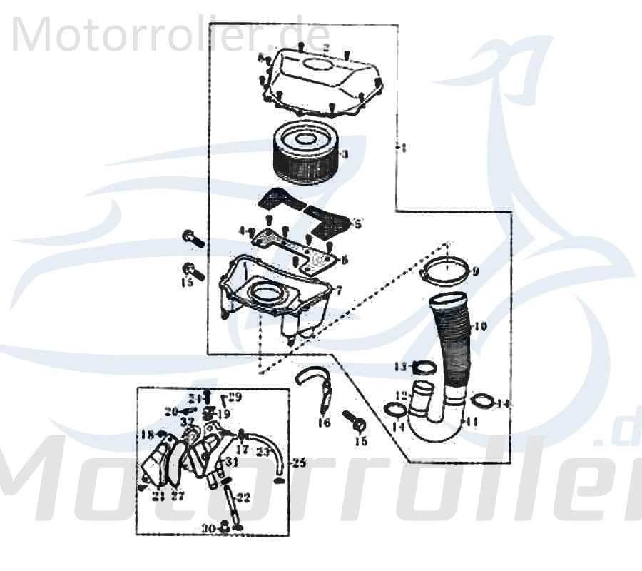 Klemmschelle Rex RS125 Clip Halter Halteclip 125ccm 4Takt Motorroller.de Klemme 125ccm-4Takt Scooter Speedy 125 QM125T-10A Ersatzteil Service