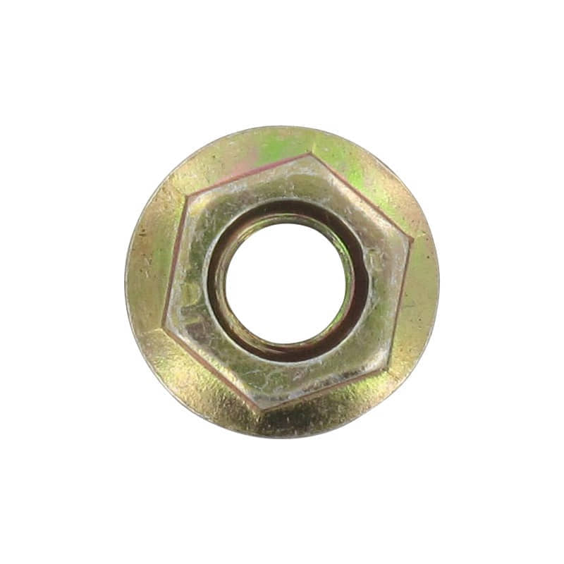 Bundmutter M6 mit Bund gelb verzinkt Roller 9070506001-3-4T50 Motorroller.de Sechskantmutter Flanschmutter Sechskant-Mutter Flansch-Mutter Bund-Mutter