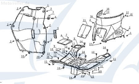 Gummischutz Batterie Fussraumverkleidung 50cc 730353