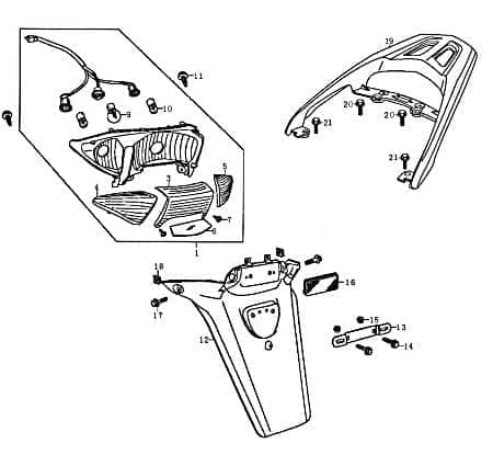 Kreidler Florett RMC-F 50 Blinkerglas hinten rechts FIG25-5 Motorroller.de Blinker-Glas Blinker-Abdeckung Blinkerabdeckung Blinkerkappe