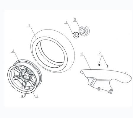 Hinterradfelge 3.50x12 schwarz Motorroller CPI 730488