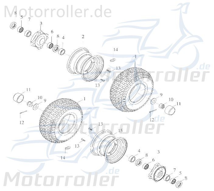 Adly Bundmutter M16 GK 125 Sechskantmutter Buggy 125ccm 4Takt Motorroller.de Flanschmutter Sechskant-Mutter Flansch-Mutter Maschinenmutter Bund-Mutter