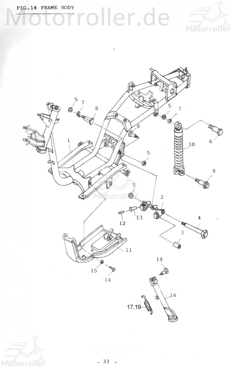 Rahmen 50100-107-000 original von Adly