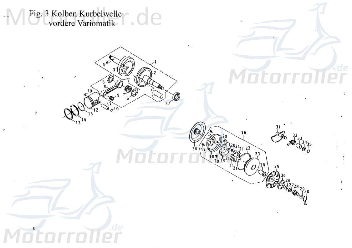 PGO Sicherung Kolbenbolzen 2 Stück 1 Satz Star 50 50ccm 2Takt Motorroller.de Sicherungsring Sicherungsclip Kolbenbolzensicherung PGO 50ccm-2Takt