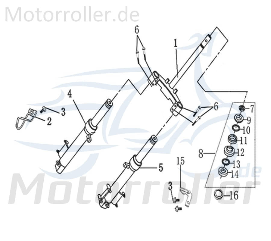 Bundschraube M8x45mm Rex Maschinenschraube 125ccm 4Takt Motorroller.de Flanschschraube Flansch-Schraube Maschinen-Schraube Bund-Schraube 125ccm-4Takt