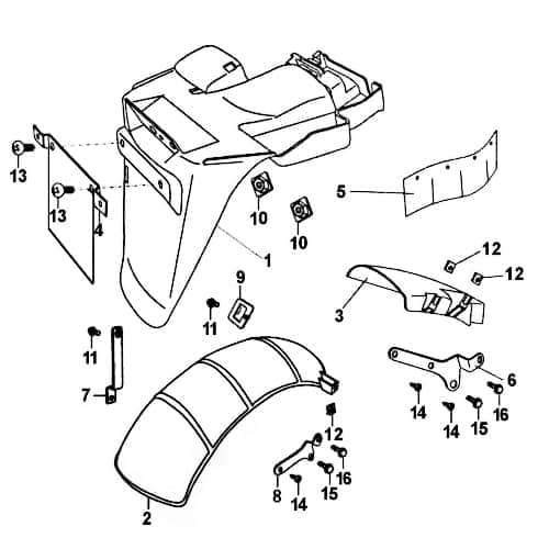 Rex RS 425 Mofaroller 4-T Nummernschildhalter Roller Motorroller.de Kennzeichenhalter Kennzeichen-Halter 50ccm 4Takt 139QMB JSD50QT-13 50cc