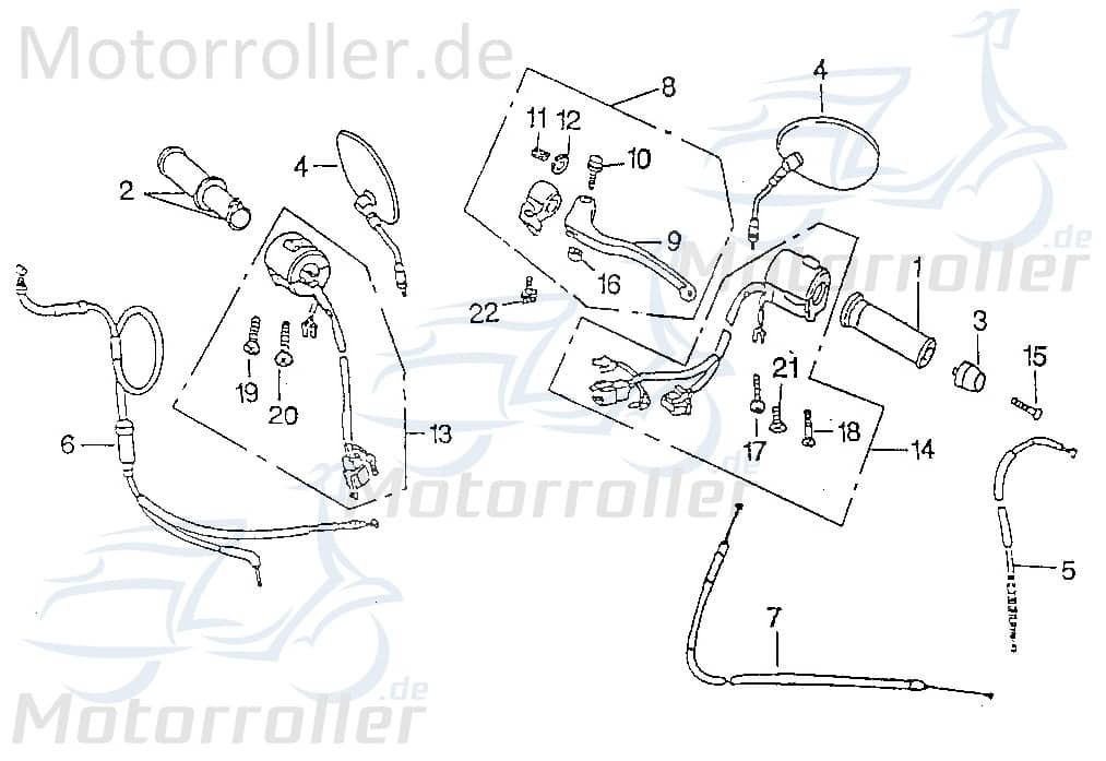 SMC Chopper 125 Gasarmatur Roller 125ccm 4Takt 46241-CHP-00 Motorroller.de Drehgriff Lenkergriff Lenker-Griffe Gasdrehgriff Gasgriffhülse Gas-Griff