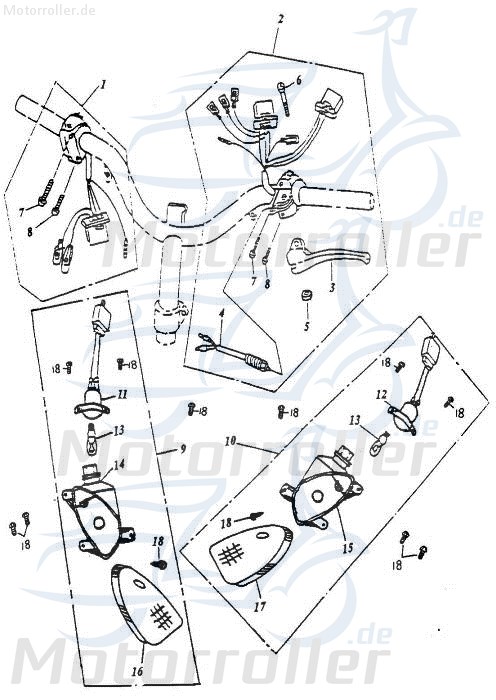 Lenkerarmatur links Kombi-Schalter 35200-125-000