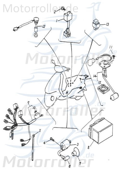 Adly Super Sonic 100 Kabelbaum 100ccm 2Takt 32100-125-000 Motorroller.de Kabelsatz Stromverteiler Strom-Verteiler Kabel-Set Kabelbündel Kabel-Baum