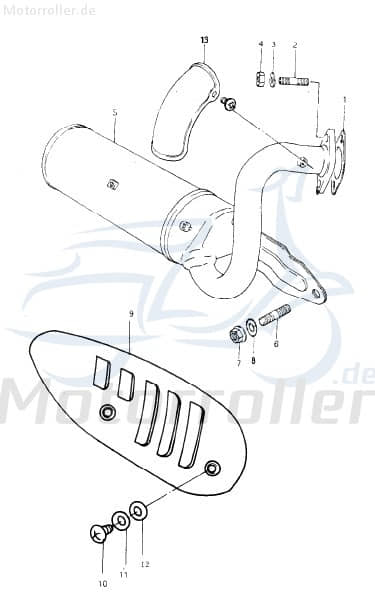 Eppella Eppelino 50 Krümmerbolzen 50ccm 2Takt D1E41FM.-02-03 Motorroller.de M6x29mm 1E40QMB Scooter Ersatzteil Service Inpektion Direktimport