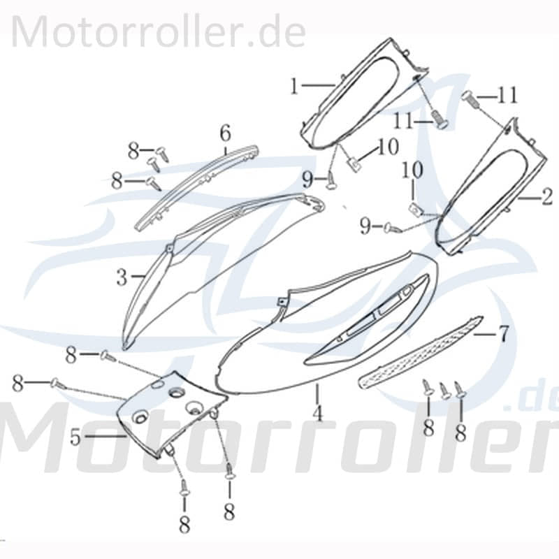 Kreidler Hiker 2.0 50 DD Heckverkleidung rechts silber 706809 Heckabdeckung Seitenverkleidung Seitenabdeckung Seitenleiste