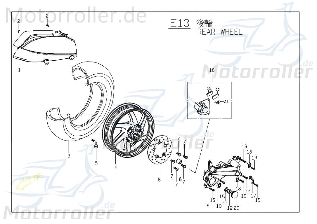 Bremsklotz innen M240C430000 von PGO