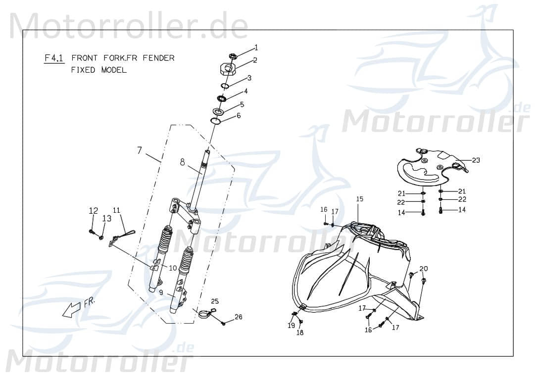 PGO Lagergehäuse Ligero RS 125 außen Roller 125ccm 4Takt P6444051000 Motorroller.de PGO 125ccm-4Takt Ligero 125 Mokick Ersatzteil Service Inpektion