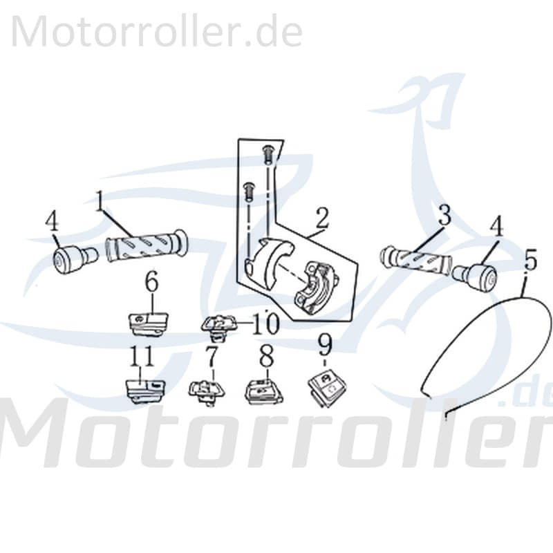 Kreidler Martinique 125 Lichtschalter 702548 Motorroller.de Knopf Taste Ausschalter Einschalter Scheinwerfer Beleuchtung Licht Scooter