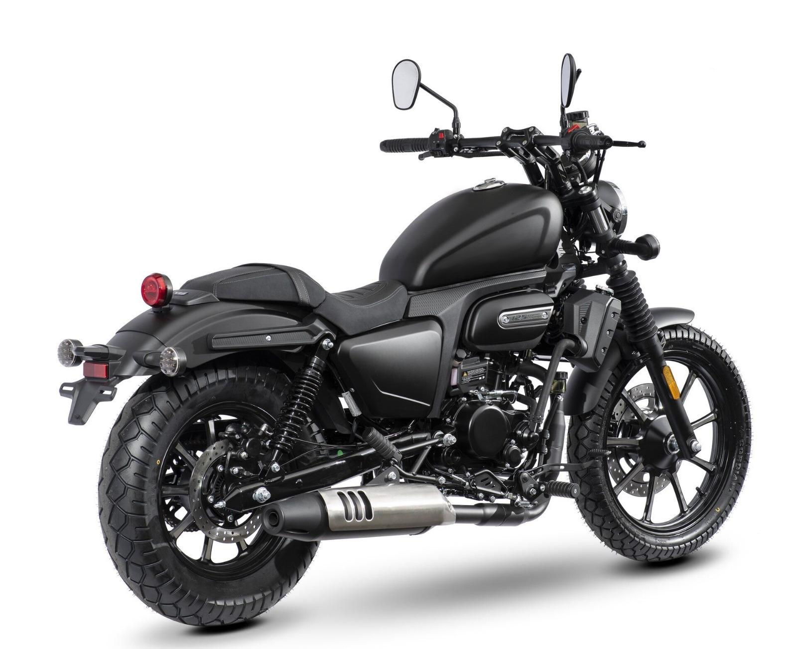 Motorrad Fighter 125 RA-KS schwarz 99 km/h Euro 5+ Schaltmoped Mokick Kleinkraftrad