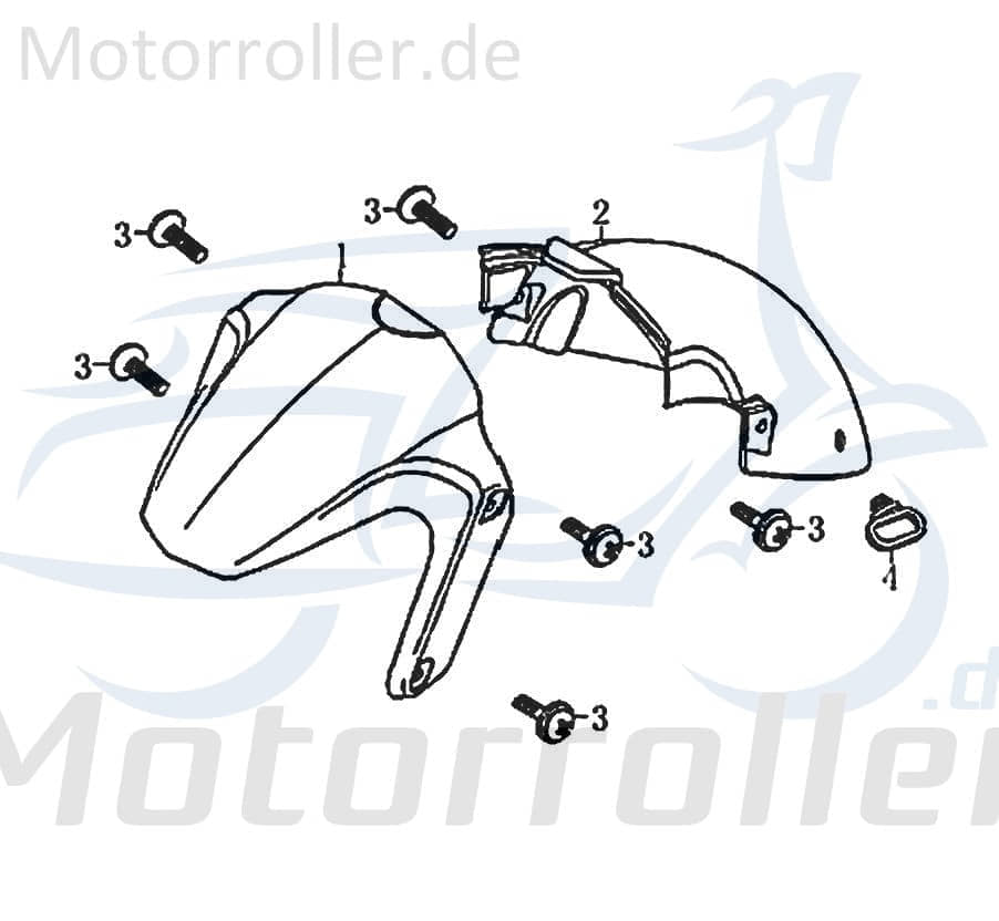Kreidler Florett 125G Kotflügel Motorrad 125ccm 4Takt 83561 Motorroller.de Spritzschutz Schutzblech Schutz-Blech Radabdeckung Innenkotflügel Radlauf