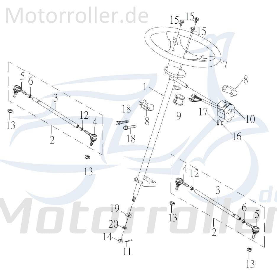 Rex Chopper 125 Sechskantschraube 125ccm 4Takt 96414-08055-B Motorroller.de Befestigung Halter Halterung Flachkopfschraube Sechskant-Schraube Motorrad