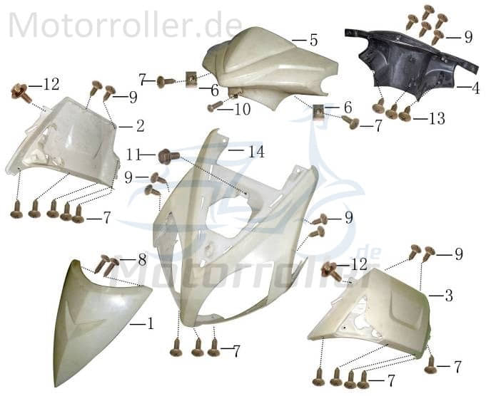 Blechmutter 4,2mm AGM GMX 450 One JSD50QT-13 50ccm 4Takt Motorroller.de Klemmmutter Federmutter Schnappmutter 125ccm-4Takt Scooter Fighter 50 One