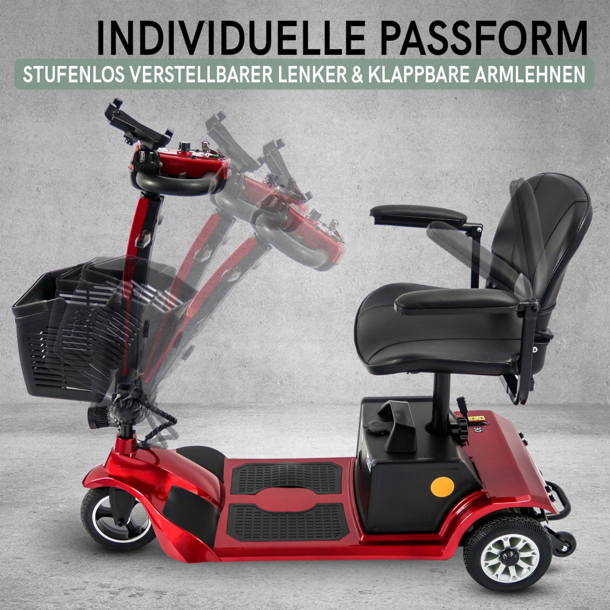 Dreiradroller Scoody E3 Trike 6 300W 6 km/h E-Roller Krankenfahrstuhl Elektroroller Seniorenmobil Seniorenroller Handycaproller E-Scooter