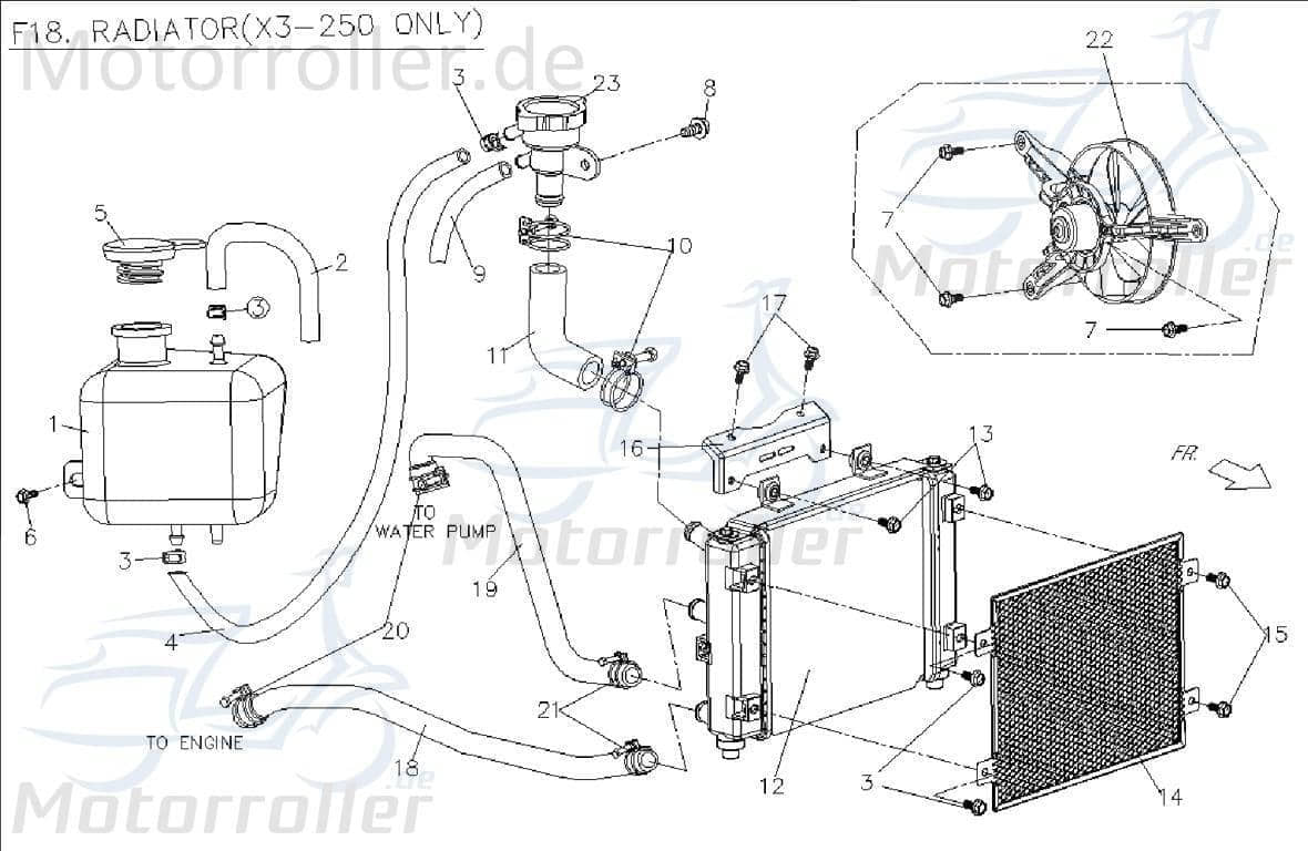 PGO Entlüftungsschlauch X3-250 Ablaufschlauch Ablaufleitung X0526010000 Motorroller.de Entlüftungs-Schlauch PGO 50ccm-2Takt Quad ATV X-Rider 90 UTV