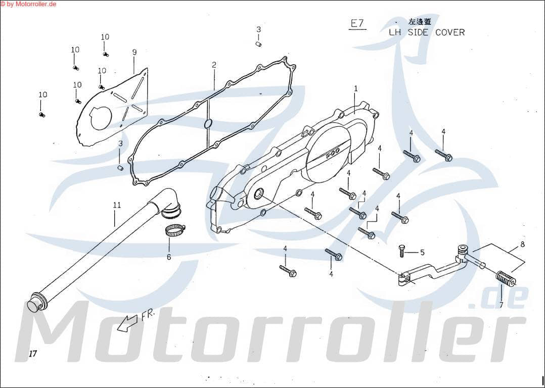 Chunlan Chopper Schraube M6x35mm 125ccm 4Takt ABB-13-NO.-09 Motorroller.de Bundschraube Maschinenschraube Flanschschraube Flansch-Schraube 244FM PGO