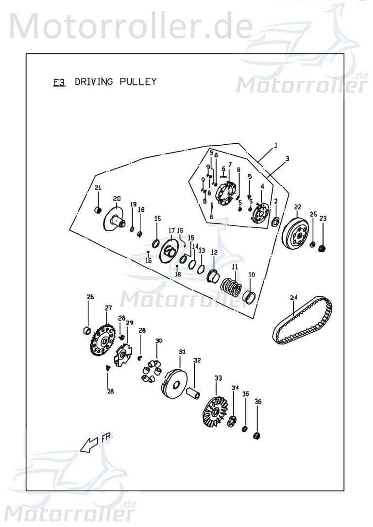 PGO Schleuderbacken Satz Set Platte Kupplung 50ccm 2Takt Motorroller.de Schleuderbackensatz Sport Polini Kuppungsbeläge PGO 50ccm-2Takt Scooter PMX 50