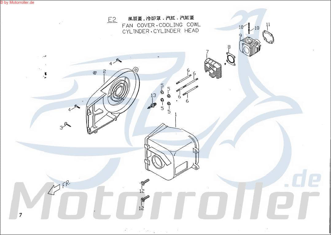 PGO Big Max 90 Stehbolzen Schraube 90ccm 2Takt P9061050000 Motorroller.de Gewindestange Gewinde-Stange Gewindebolzen Stiftschraube Gewindestab Scooter
