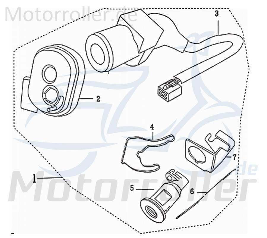 Schlossatz Tankverschluss Schlosssatz Scooter 608-HDDMI-000 Motorroller.de Tankdeckel Schlossgarnitur Moped Ersatzteil Service Inpektion Direktimport