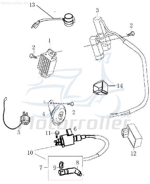 CDI Zündbox AC 45km/h 10Zoll 3,50-10 AGM Roller 50ccm 4Takt Motorroller.de für Drossel mit Kupplungs- abfrage Steuergerät CDI-Einheit Blackbox 139QMB
