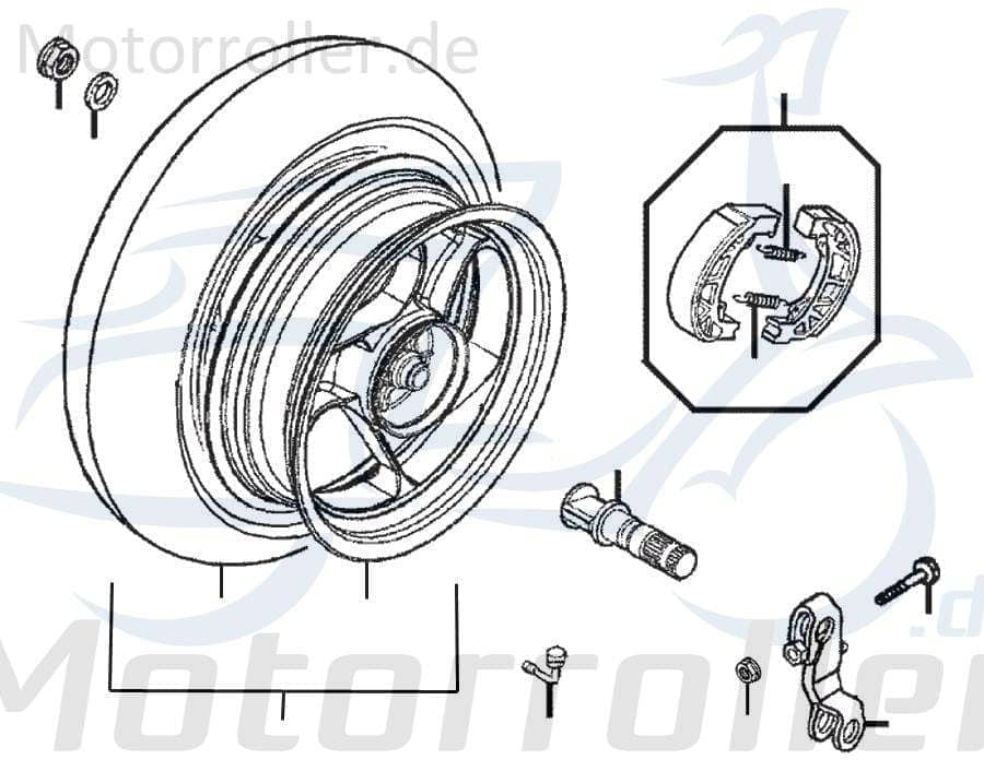 Rex INSIGNIO 125 DD Flanschmutter M16 50ccm 4Takt 706173 Motorroller.de matt verchromt Sechskantmutter Bundmutter Sechskant-Mutter Flansch-Mutter