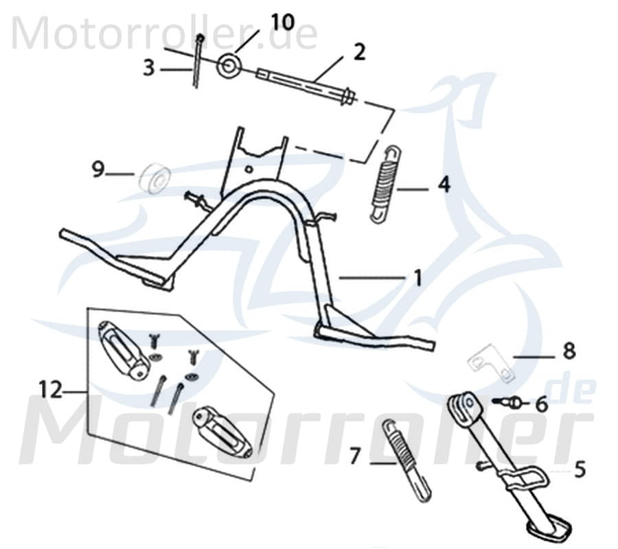 Kreidler Galactica 3.0 LC 50 DD Schraube 50ccm 2Takt 741582 Motorroller.de Seitenständer Bundschraube Maschinenschraube Flanschschraube Bund-Schraube