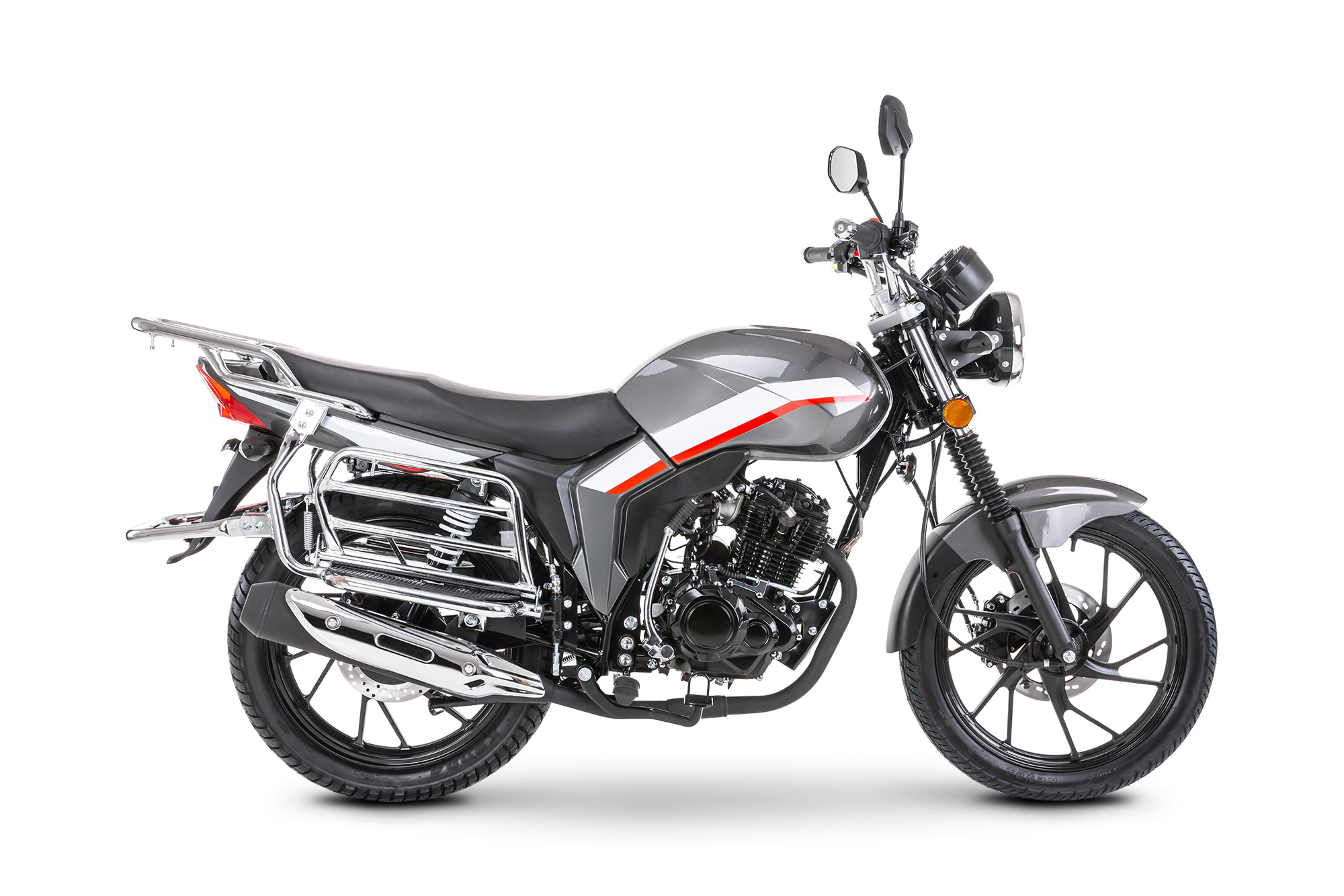 Motorrad Fighter 125 C-RS grau 90 km/h Euro 5+ Schaltmoped Mokick Kleinkraftrad