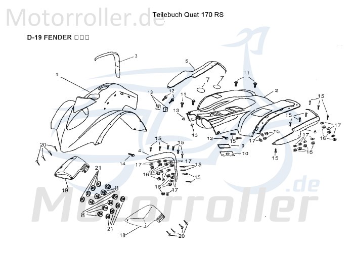 AEON Frontverkleidung rot Cobra 180 RS Quad ATV 180ccm 4Takt Motorroller.de Frontschürze Frontmaske Front-Cover Lenkerverkleidung Front-Schürze UTV