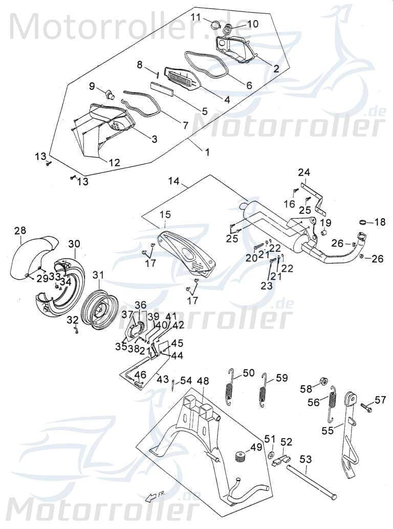 PGO Reduzierhülse PMX 50 Sport Reduzierbuchse 50ccm 2Takt Motorroller.de PGO P2 50ccm-2Takt Scooter PMX Sport 110 Ersatzteil Service Inpektion