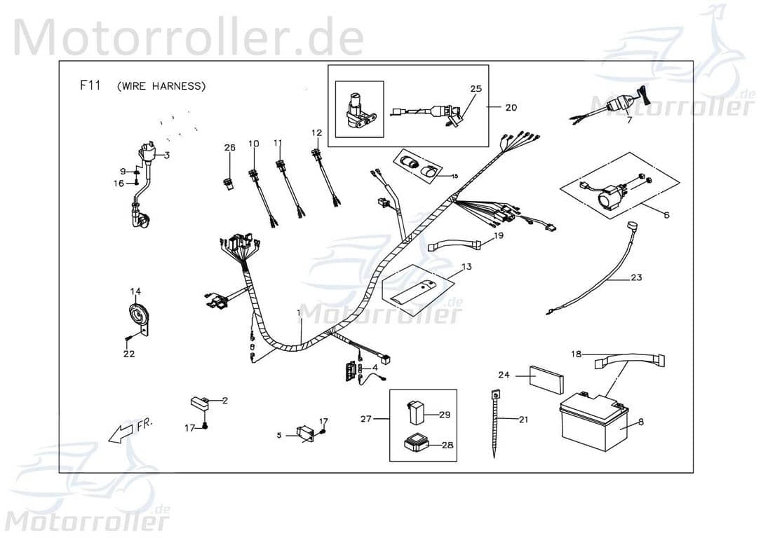PGO X-RIDER 50 Kabelbaum Kabelsatz 50ccm 2Takt X1581603000 Motorroller.de Stromverteiler Strom-Verteiler Kabel-Set Kabelbündel Kabel-Baum Quad ATV UTV