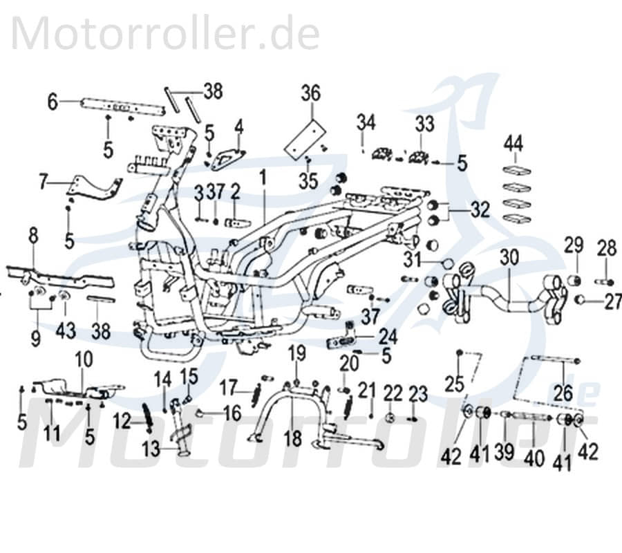 Kreidler Insignio 125 2.0 Hauptständer 125ccm 4Takt 750314 Motorroller.de Zweibeinständer Roller-Ständer Rollerständer Mittelständer Stand-Fuß Scooter